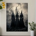 thumbnail image 2 of Halloween Witches Canvas Wall Art Gothic Haunted Castle Framed Canvas Print Spooky Seasonal Wall Decor for Living Room Bedroom Office Holiday Decoration, 2 of 5