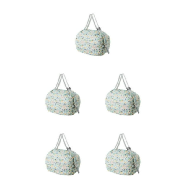 Youkk Sac de Rangement Pliable Compagnon de Voyage Pratique Sacs de Rangement Pliables Réutilisables Fleur Bleue 5Set