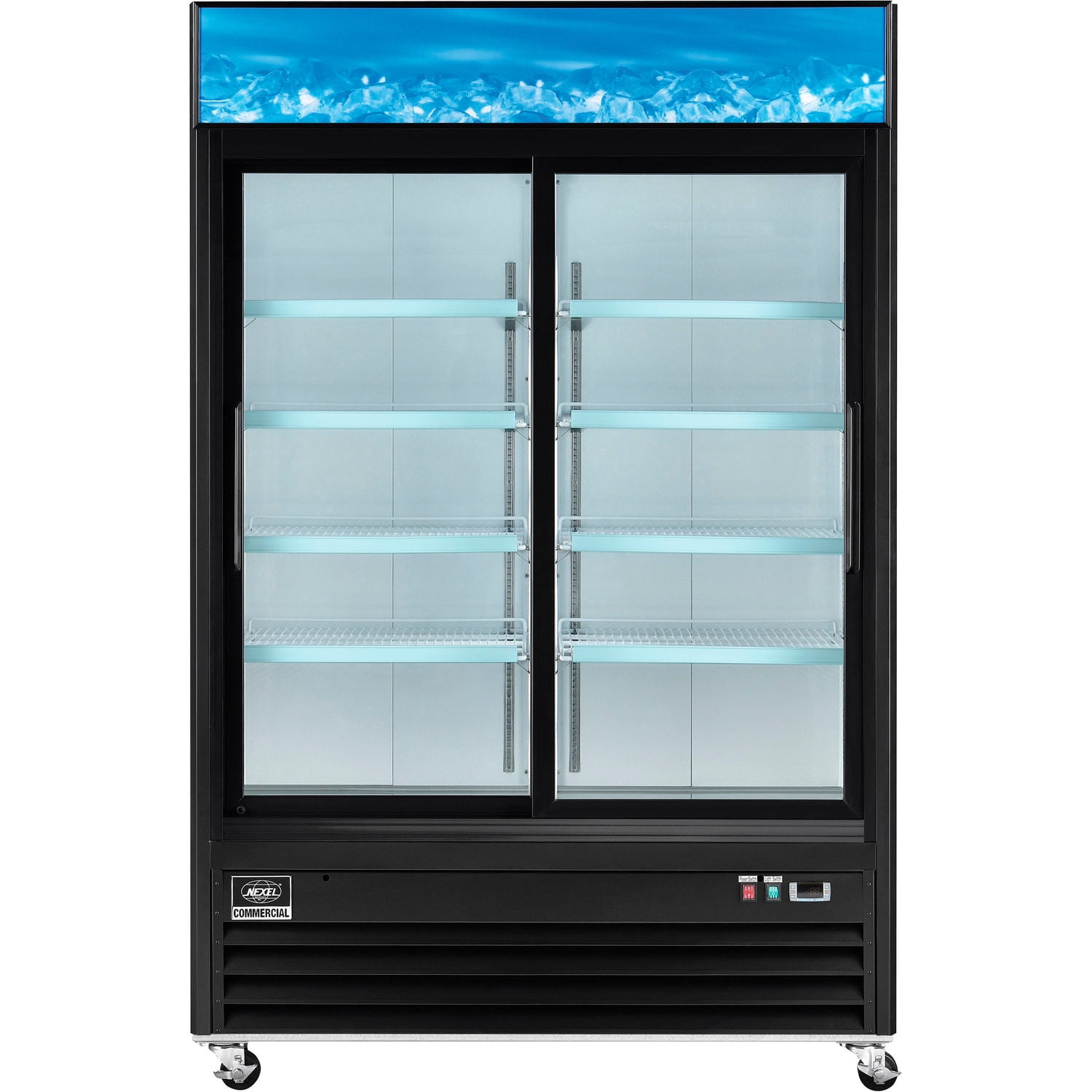 Nexel Merchandiser Refrigerator, 2 Door, 53.1"Wx31.9"Dx84.4"H