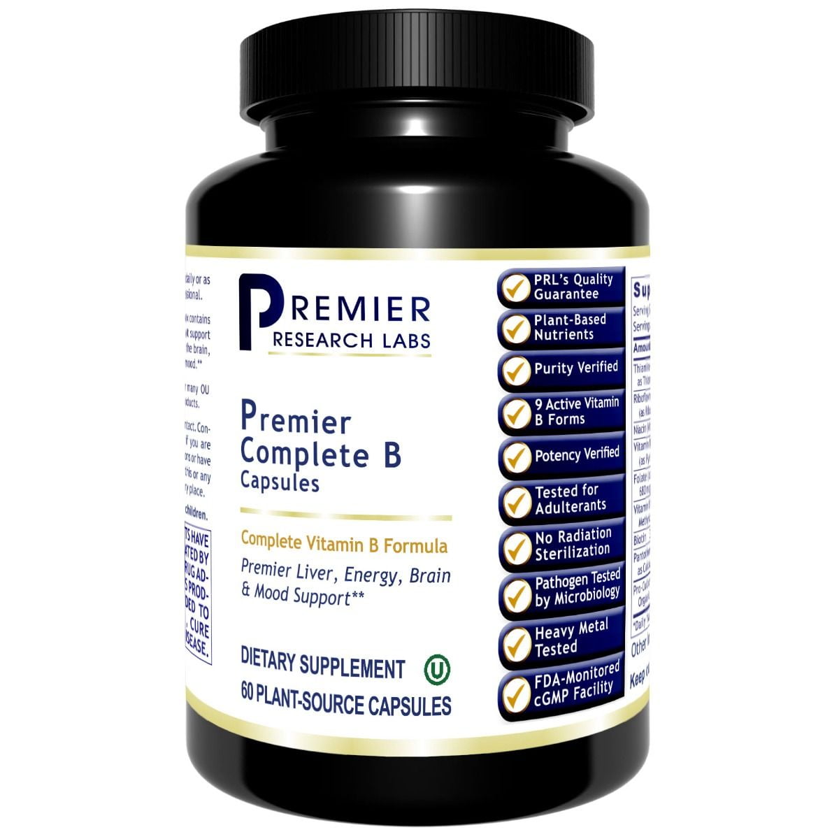 Premier Research Complete B, 60 Capsules, Premier Liver, Energy, Brain & Mood Support