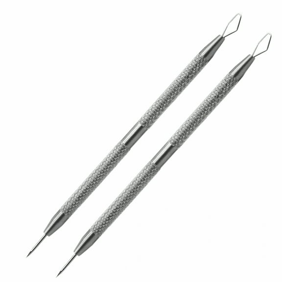 ACDANC 2-in-1 Facial Milia Removal and Whitehead Extractor & Lancet Circle Loop & Sharp Needle Pimple Popper Tool for Nose Face, Blemish Blackhead Extraction Pimple Acne (2pcs)