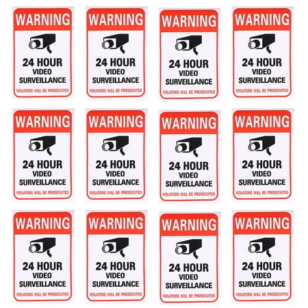 

20pcs Durable 24 Hour Video Surveillance Sticker Warning Video Surveillance Sign