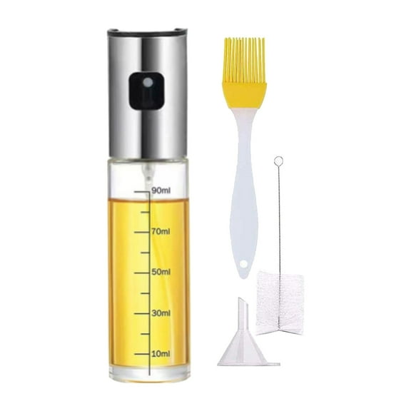 BNNG Portable 304 Stainless Steel Oil Sprayer,Sturdy Durable Olive Oil Sprayer Multifunction Kitchen Oil Spray Bottle with Brush Funnel Suitable for Cooking Baking Grilling (Clearance)