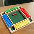 thumbnail image 3 of Shut The Box Board Game with 2/4 Dice Four-sided Kids Adults Family Educational Math Number Strategy Game Wooden Close The Box Toy Game Night Props, 3 of 7