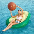 thumbnail image 3 of Inflatable Avocado Pool Float Seashell Floatie with Ball Water Fun Large Blow Up Summer Beach Swimming Floaty Party Toys Lounge Raft for Kids Adults, 3 of 7