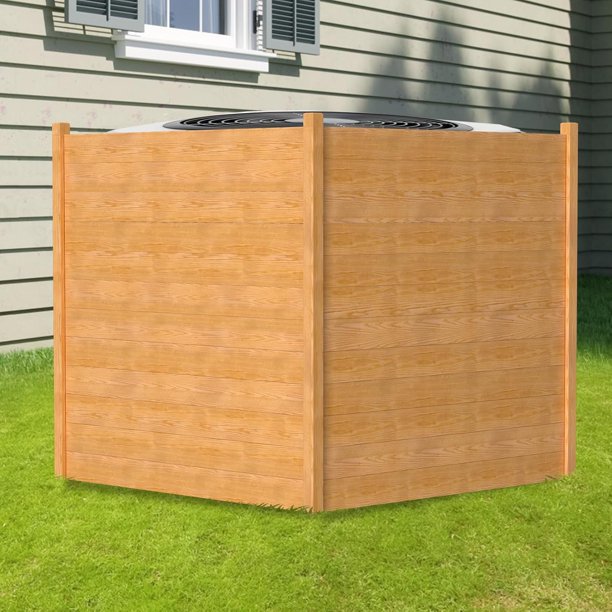 Slsy Valla para Aire Acondicionado, 2 Paneles para Cercado de Equipos de Piscina, 48" An x 48" Al Paneles de Privacidad, Valla de Madera para Contenedores de Basura Exterior