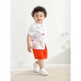 thumbnail image 3 of Toddler Infant Baby Boy Clothes Set Short Sleeve Button Down Shirt Shorts Summer Outfits (18-24 Months, White), 3 of 5