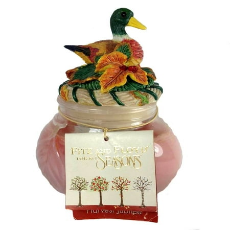 Fitz and Floyd For All Seasons Harvest Jubilee Duck Candle 300-1291 Glass Resin Wax 6" X 5" X 3.25" Inches