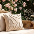 thumbnail image 6 of Throw Pillow Cover Minimalist Line Embroidered 17.71 Inch Cushion Case for Sofa Bed Living Room Bedroom Neutral Home Decor Modern Boho Farmhouse Pillow Cover Clean Layered Look Decorative Pillow Case, 6 of 6