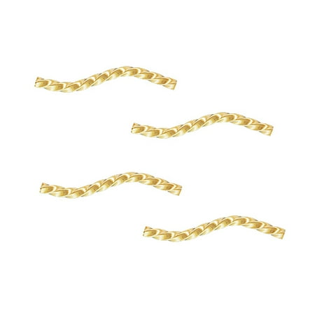 20 Mm Curved Tube - 14K Gold Filled Twisted Tube S-Curve Noodle Beads 20mm x 1.7mm (4)