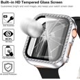 thumbnail image 4 of Xpm Compatible with Apple Watch 40mm iWatch Series SE 6 5 4 Bling Diamond Rhinestone Face Coverage with Tempered Glass Screen Protector [ Silver ], 4 of 11