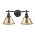 thumbnail image 3 of Orwell 2-Light Vanity Light in Matte Black with Brushed Champagne Bronze, 3 of 3