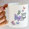 thumbnail image 2 of 1pc, Funny Coffee Mug, 11oz Ceramic Coffee Cups, Water Cups, Summer Winter Drinkware, 'Butterflies APPEAR WHEN Angels ARE NEAR' mug,Best Gift For Friends, 2 of 5