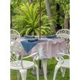 thumbnail image 4 of Outdoor Tablecloth with Umbrella Hole Zipper Coastal Tropical Tree Round Tablecloth 54" Waterproof Outside Table Cloth Palm Trees Summer Botanical Pink Patio Table Cover Tablecloths for Picnic Party, 4 of 8