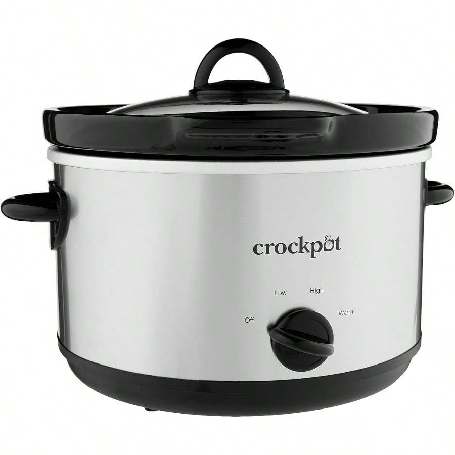 Crock-Pot 8-Quart Manual Slow Cooker, Oval Shape, Black, High/Low