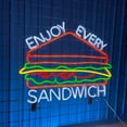 thumbnail image 2 of Glowneon Enjoy Every Sandwich Neon Sign, Sandwich Sign Decor, 2 of 4