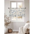thumbnail image 4 of Blue Botanical Semi Sheer Curtains 45 Inch Length 2 Panels Set, Farmhouse Spring Summer Plant Sheer Kitchen Curtain Privacy Voile Window Curtain for Living Room Bedroom Rod Pocket Drapes, 4 of 7