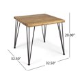 thumbnail image 6 of Outdoor Dining Table - Industrial Wood & Metal - 32.5" - Modern Patio Furniture - Weather Resistant - Garden Table for Brunch & Gatherings, 6 of 9