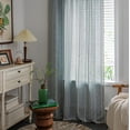thumbnail image 4 of Psoiuetr Blue Boho Curtains for Bedroom Living Room Linen Cotton Embroidered Semi Blackout Farmhouse Window Treatment Drape Vintage Tassels Rod Pocket 1 Panel 52" W x 63" L, 4 of 7