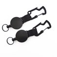 thumbnail image 1 of Paquete de 2 llaveros retráctiles, soporte para insignia de mosquetón multiherramienta, retracción de 8 oz, carrete de insignia resistente, llavero retráctil con cable de acero, llavero y presilla para insignia, negro oso de fresa Electrónica, 1 of 5