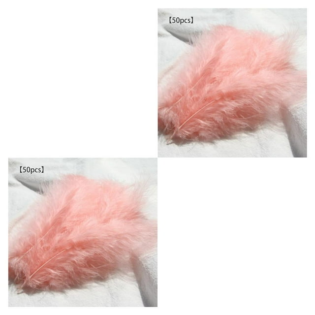 serony 50 Pcs Plumes de Marabou de Turquie Moelleuses Robe de Mariée DIY Bijoux Décoration Accessoires Décoratifs Plumes Coucher de Soleil Rouge 2ensemble