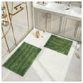 thumbnail image 3 of Civkor Bathroom Rugs, Bath Mats Set 2 Pieces with Non Slip Backing, 31x20 Plus 24x16Inch, Machine Washable, Soft Shiny Chenille and Quick Qry, Green, 3 of 8