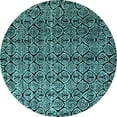 thumbnail image 1 of Ahgly Company Indoor Round Abstract Light Blue Modern Area Rugs, 6' Round, 1 of 4