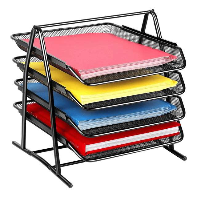 Organizador De Escritorio De Metal Con 4 Niveles De Cajones Xtellar