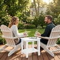 thumbnail image 2 of Table d'Appoint Extérieure, Petite Table Adirondack à Deux Niveaux en HIPS, Table Carrée Imperméable pour l'Extérieur, Tables d'Extrémité Modernes pour Balcon, Patio, Piscine, Plage, Véranda, Terrasse, Usage Intérieur Ou Extérieur, Blanc, 2 of 7