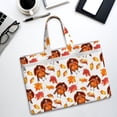 thumbnail image 6 of Honeii Thanksgiving Turkey Leaves Print Canvas Tote Bag with Compartments Laptop Tote Bag Large Tote Bag, 6 of 8