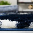 thumbnail image 4 of SAFAVIEH Tahoe Elwyn Trellis Shag Area Rug, 4' x 6', Navy/White, 4 of 8