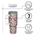 thumbnail image 4 of OBREWU Dog Bones Tumbler with Handle and Lid,Dog Bones 40oz Double Wall Vacuum Insulated Tumbler,Cups Gift for Women and Men, 4 of 7
