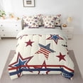 thumbnail image 3 of Feelyou Stripes Stars Flag Twin Bedding Sets 7-Piece, Fourth of July Bedding Comforter Set, Teens Kids Boys Girls Reversible Sheet Sets, Ultra Soft Bedroom Decor, 3 of 9