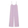 thumbnail image 7 of Women's Bohemian Print Sleeveless Wide Leg Jumpsuit With Pockets For Beach Vacation Light Purple XXL, 7 of 7