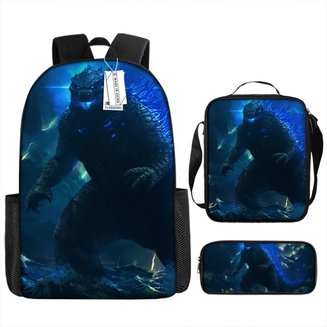Godzilla Vs King Kong Schoolbag, Student Backpack, Godzilla Vs Kong Three-Piece Backpack-SHUNJING