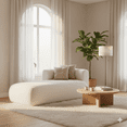 thumbnail image 2 of Miniyam Boucle Chaise Lounge Chair, One Arm Upholstered Chaise Sofa with Single-Sided Back and Legs for Living Room, Beige, 2 of 7