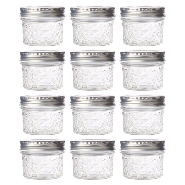 12-Piece 100ml Diamond-Shaped Glass Storage Jars Set - Transparent Airtight Containers for Jam, Yogurt, Honey & More - Small Mason Jar Style Food Storage Bottles with Secure Seal - 70×58mm Size