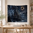 thumbnail image 5 of Dragon on Gothic Fortress in Stormy Seas, Mystical Fantasy for Dark Fantasy Enthusiasts, Mythical Creature Art Decor, Christmas Gift, Tapestry Wall Hanging for Bedroom and Living Room, 5 of 7