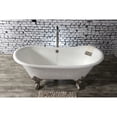 thumbnail image 4 of Aqua Eden VCTNDS6731NL8 67-Inch Cast Iron Oval Double Slipper Clawfoot Tub (No Faucet Drillings) in White/Brushed Nickel, 4 of 8