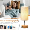 thumbnail image 2 of 3 Way Dimmable Nightstand Lamp, Moclever Decor Bedside Lamp with Dual USB Port for Living Room, Dorm, Home Office (LED Bulb Included), 2 of 7