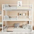 thumbnail image 3 of URTR Queen over Queen over Queen Bunk Bed, Metal Triple Bunk Bed with Safety Guardrails, Heavy-duty Bunk Bed for 3, Noise-reduced Design, White, 3 of 9
