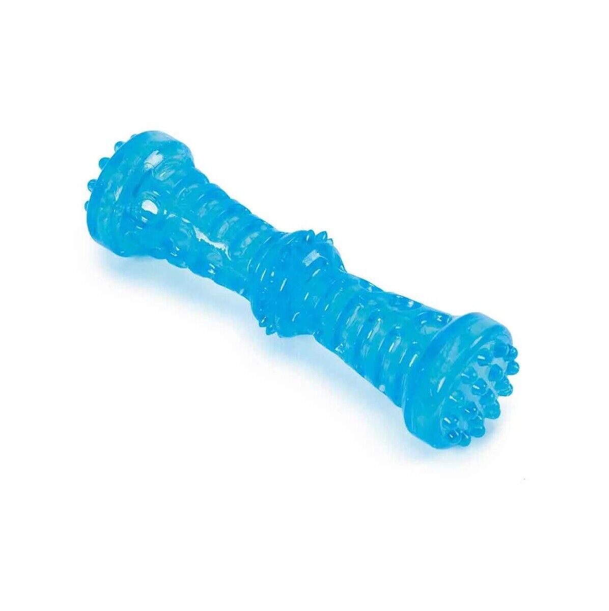 Durable Dog Toys Toss Fetch Stick Chew Squeaker 7 Inch Dental Health Gum Massage (Full Set - All 3 Toys)