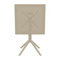 thumbnail image 6 of 29.5" Taupe Brown Folding Square Outdoor Patio Dining Table, 6 of 8