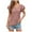 Watermelon Red Spring/Summer Tops for Women, variant on CZHJS Women's Flutter Short Sleeve Elegant Blouse Clearance V Neck Spring Tops Ladies Solid Color Eyelet Summer Vintage Shirts Basics Clothing Relaxed Fit Leisure Tunic Fashion 2024 White L