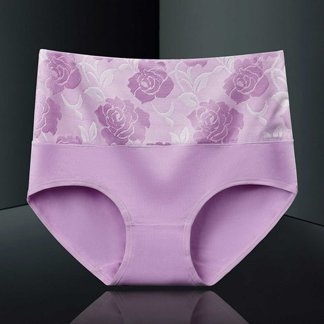 Women Pure Large Size High Waist Elastic Soft Breathable Underwear Postpartum Underwear with Ice Pack Insert Comfort Choice Panties plus Size Womens Underwear Packs Mesh Panties Womens plus Size