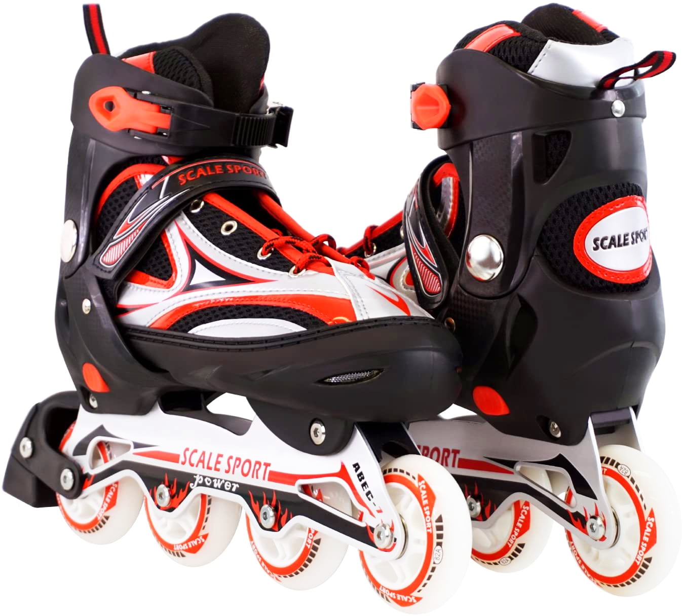 Scale Sports Size 8-11 Adjustable Inline Skates for Adults, Red