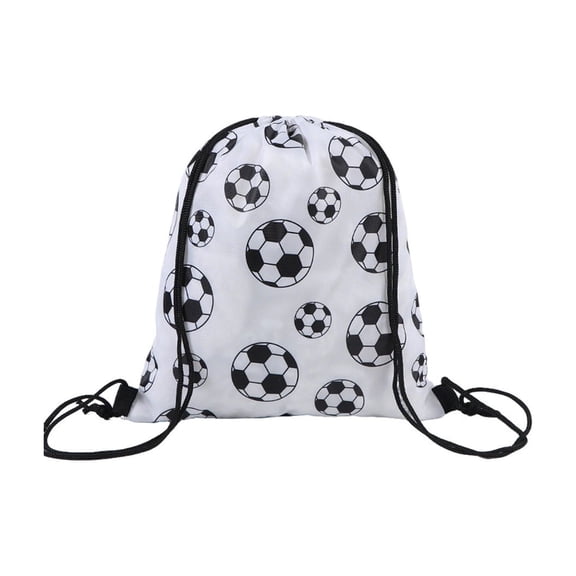 Soccer Drawstring Backpack Bag, Sports Gym Storage Pouch with Soccer Ball Print, Lightweight Drawstring Bag for School Practice Travel Party Favor Organizer