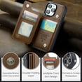 thumbnail image 6 of Dteck for iPhone 16 Pro Max Case with Card Holder, PU Leather Wallet Case for Women Men with RFID Blocking Card Slot Magnetic Closure Shockproof Protective Phone Cover for iPhone 16 Pro Max,Brown, 6 of 9