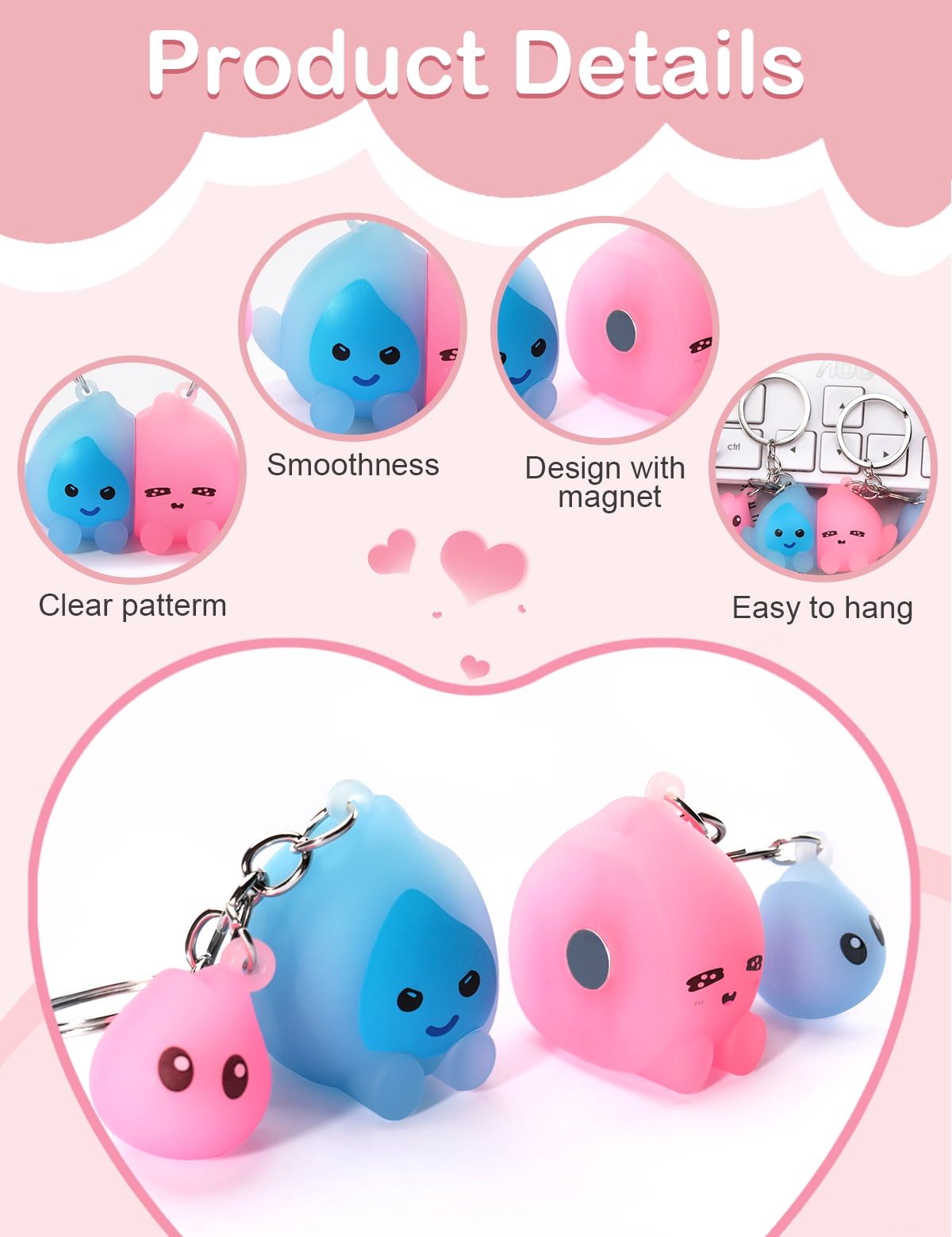 Keychains Magnetic Matching Keychains Glow in the Dark for Couples