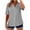 Gray, variant on Womens Shirts Cotton Linen Blend Short Sleeve Button Up Pleated Front Solid Color Textured Blouse Lightweight Summer Tops Relaxed Fit Traditional Fastening Garment Piece Black XL
